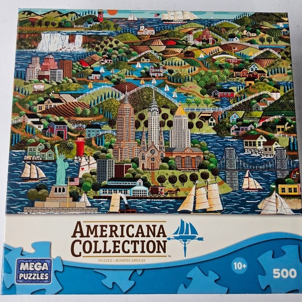 Mega Puzzles Americana Collection Puzzle 500 pc New York State Anthony Kleem Art